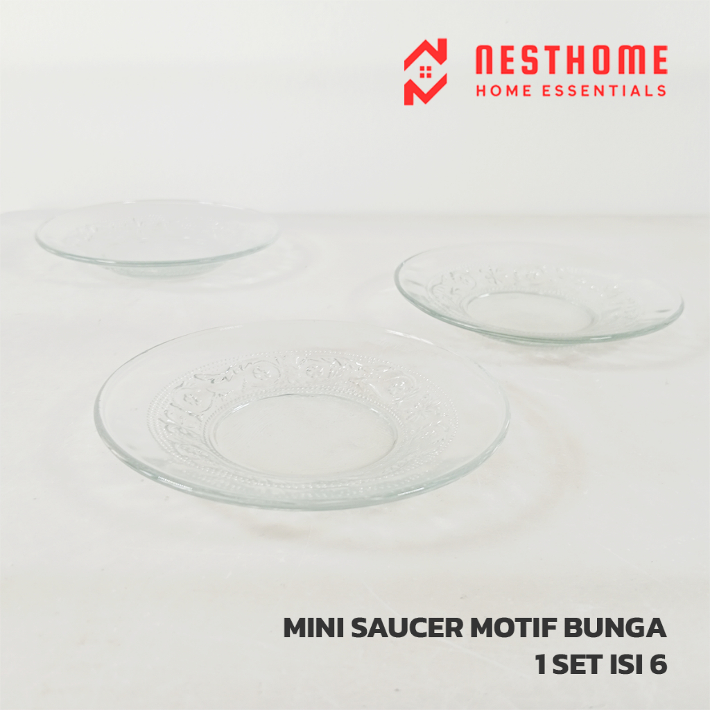 Mini Saucer Bening | Lepek Cangkir Kaca Tatakan Gelas Piring Sambal kecil