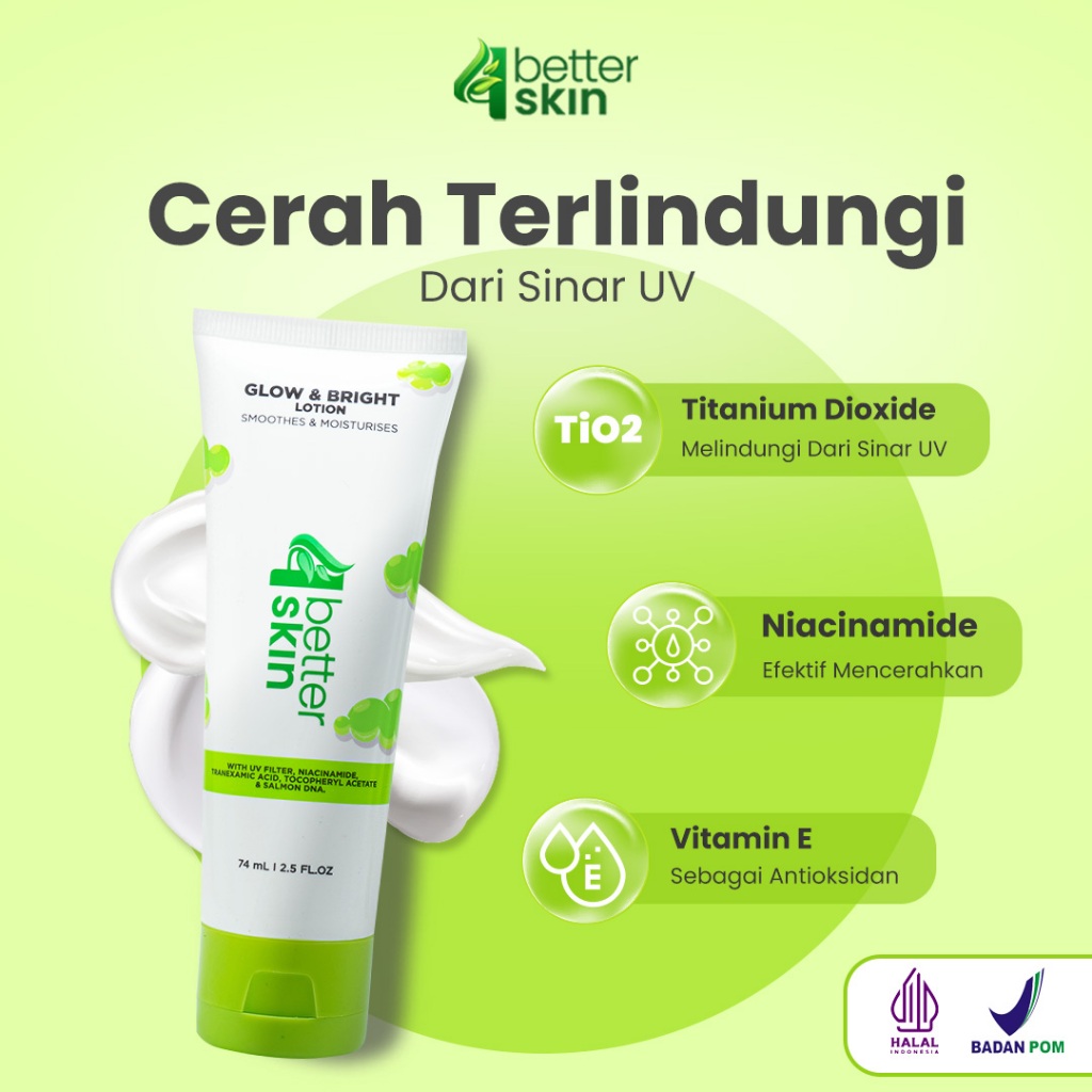 Body Lotion 4 Better Skin || Niacinamide Vitamin E Melindungi Dari Sinar UV