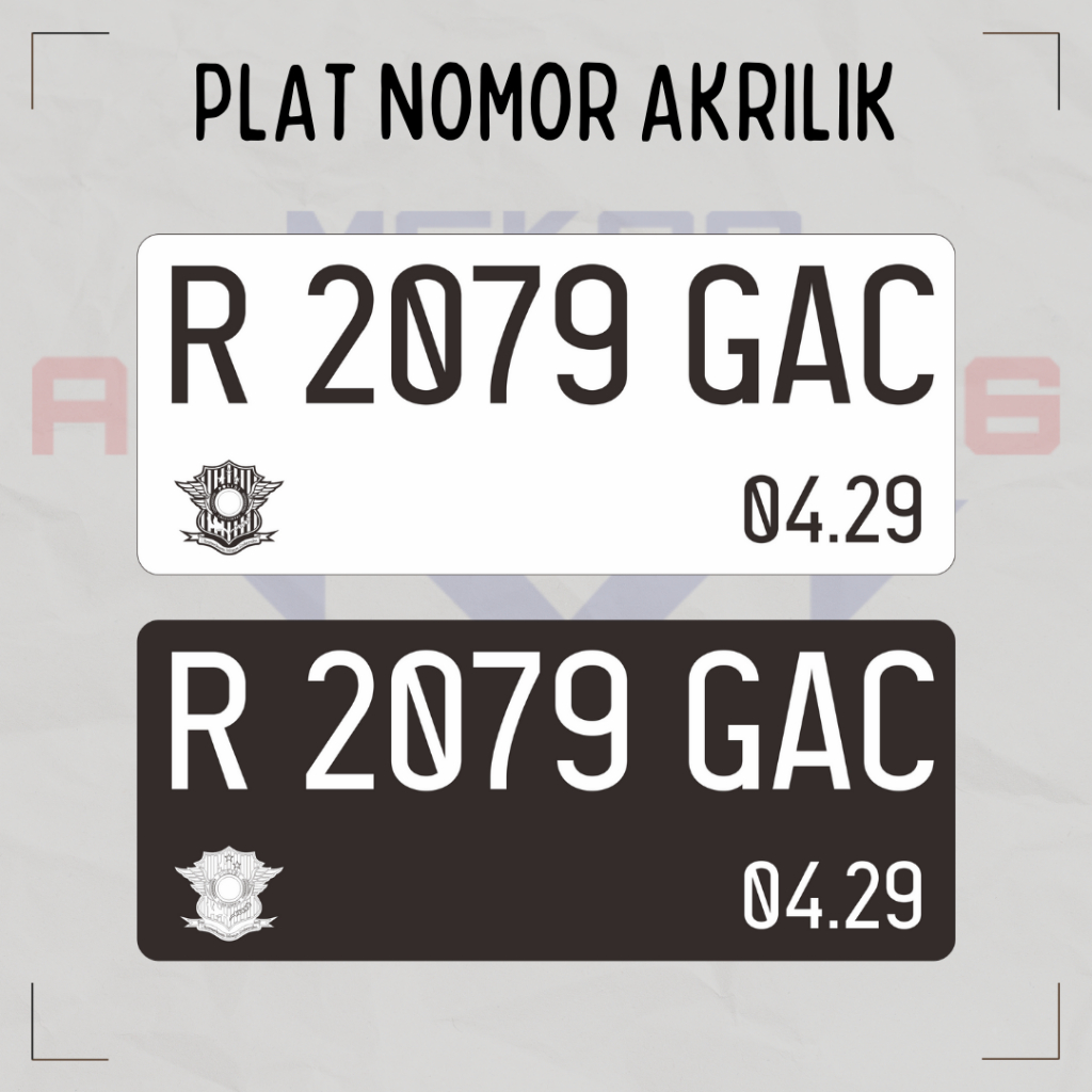 PLAT NOMOR AKRILIK | PLAT NOMOR MOTOR | HURUF ANGKA PLAT NOMOR AKRILIK