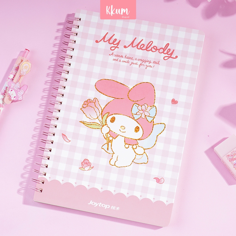 

Ring Book Sanrio/ Buku Tulis A5 Kuromi Cinamoroll Melody/ Buku Catatan Garis Polos