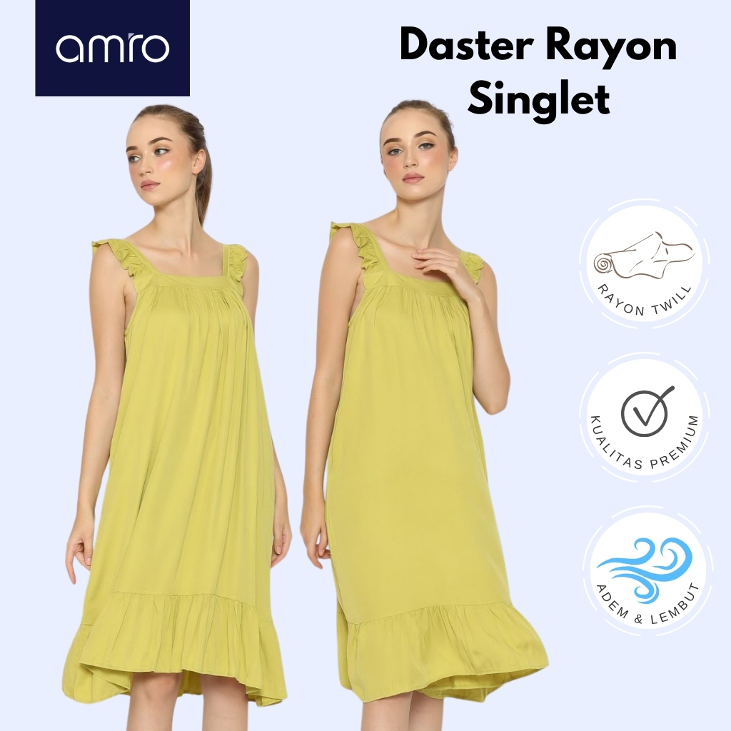 Amro Sleepwear - Yedda Dress - Daster Rayon Tali Singlet Rumbai - DT144