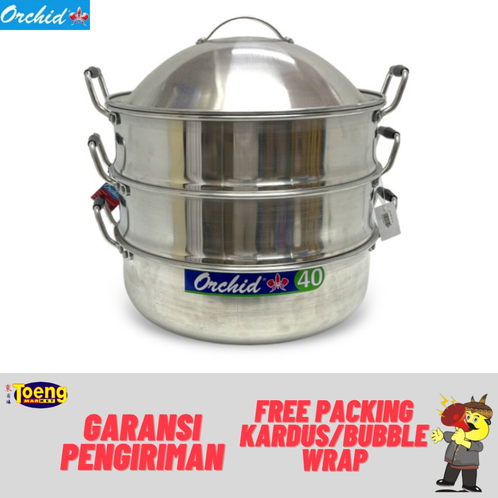 KALAKAT/LANGSENG SUSUN 3 40CM BG / LANGSENG/STEAMER ALUMINIUM ORCHID