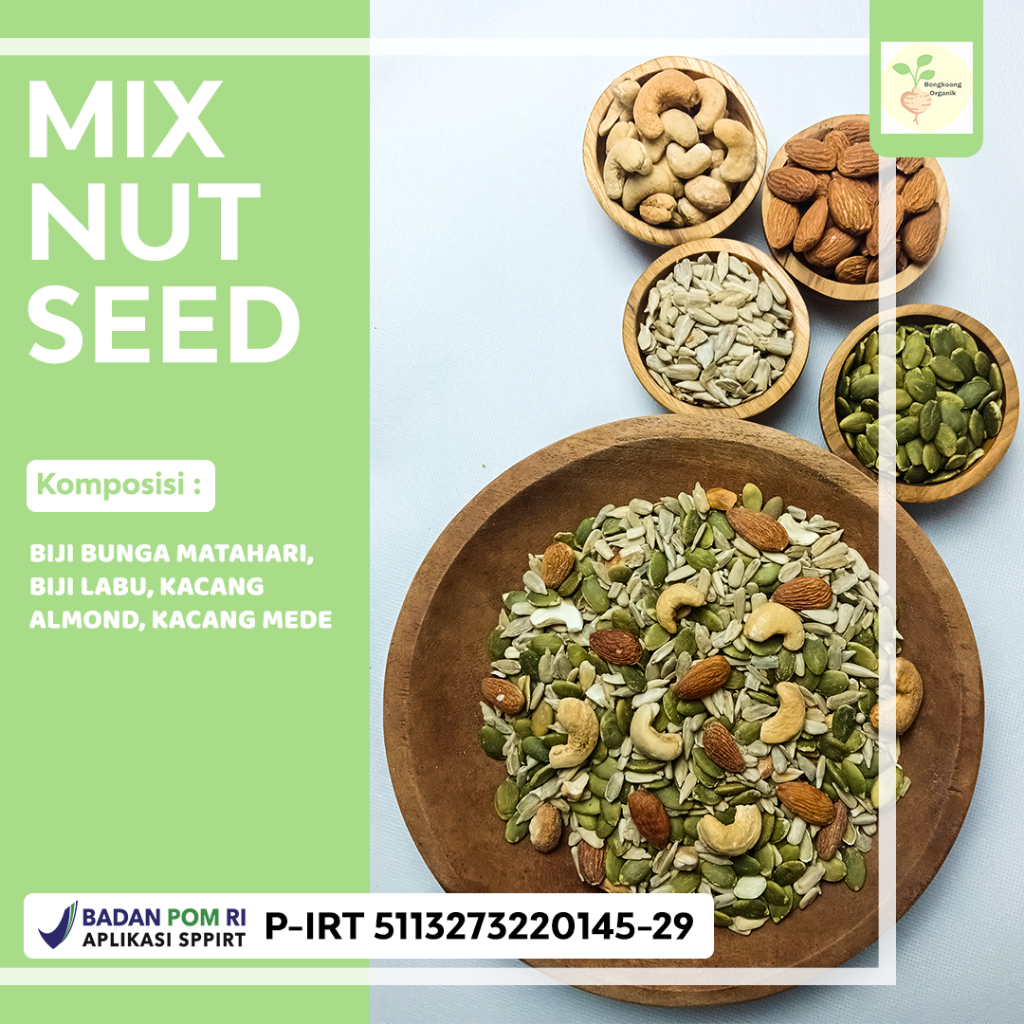 

KTr190 MIX NUT SEED 125gr - Almond, Cashew, Pumpkin Seed, Sunflower Seed - Roasted