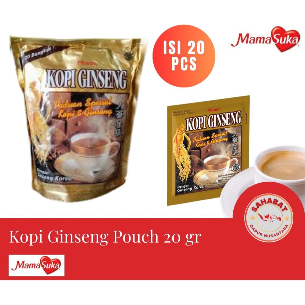 

[1 PAK ISI 20 PCS] Kopi Ginseng Miwon Mamasuka 20 gr