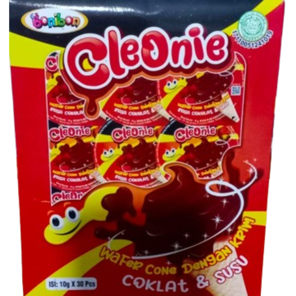 

Bonibon Cleonie Wafer Cone Krim Coklat Susu [Perbox isi 30pcs] BPOM-HALAL