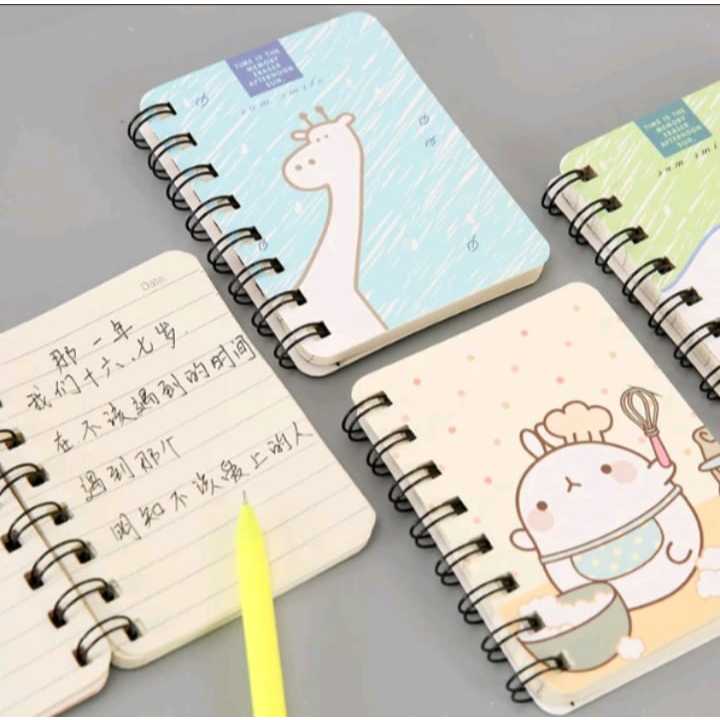 

Notebook Ring A7 Motif Kartun Buku Catatan Memo Spiral Buku Tulis Mini Binder Karakter Murah