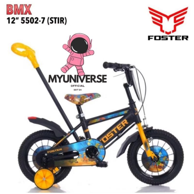 SEPEDA ANAK LAKI BMX FOSTER 5502-7 STIR UKURAN 12 INCH USIA 2 - 4 TAHUN BMX MURAH