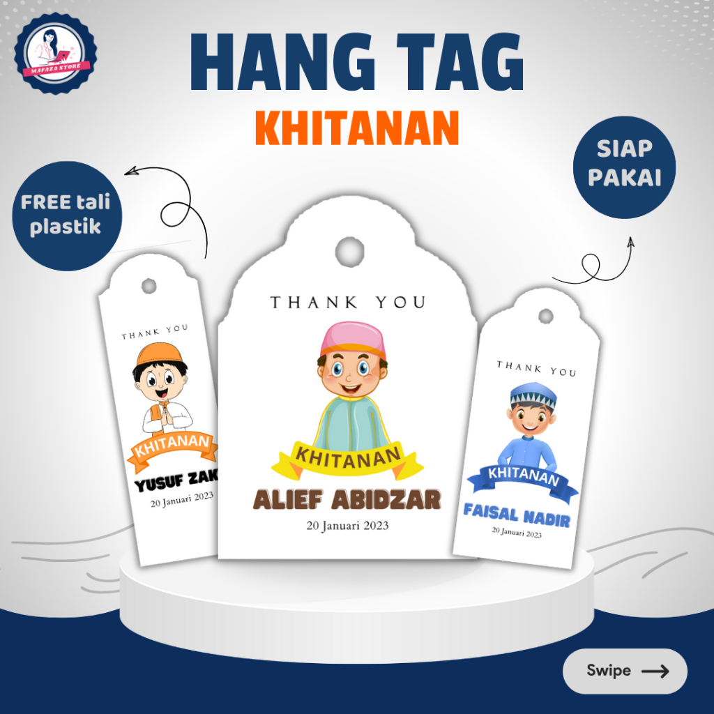 Hang tag khitanan custom / hangtag tasyakuran khitan / kartu ucapan / greeting card sunat / gantunga