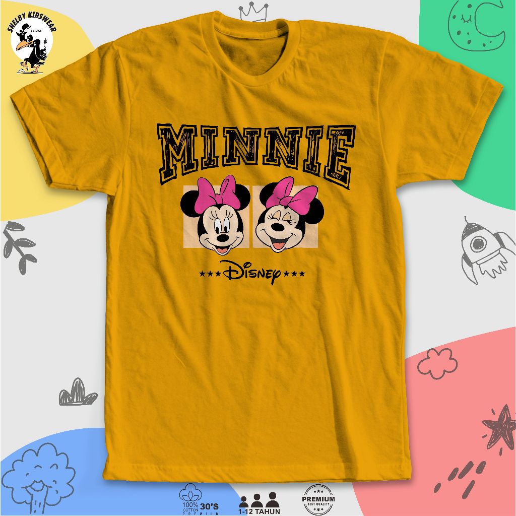 Kaos Anak Minnie Mouse Baju Perempuan Gambar Kartun Import Distro Mall - Shelby Kidswear