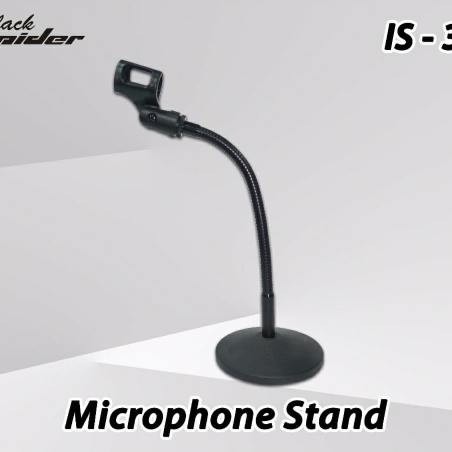 Stand Mic Meja Black Spider IS-32 / Dudukan Microphone Table Rapat Podium Besi Fleksibel IS32