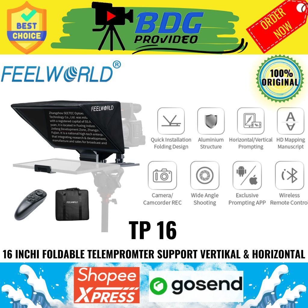 FEELWORLD TP16 / TELEPROMPTER Lipat for Kamera dan Smartphone Feelworld TP 16
