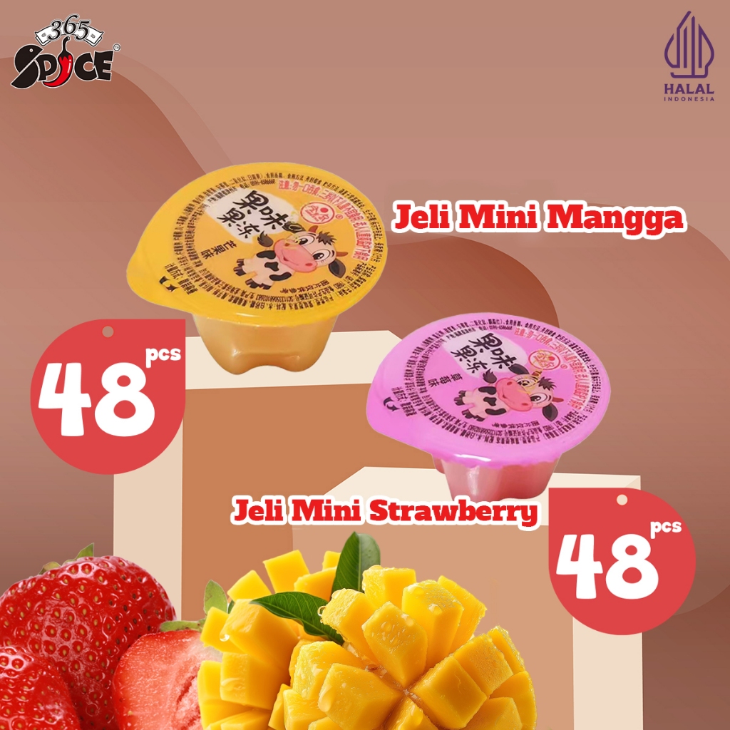 

SNACK MASTER [ Jelly Paket Usaha ] Konjac Jelly Mangga Puding Strawberry Mini Perman Snack Halal