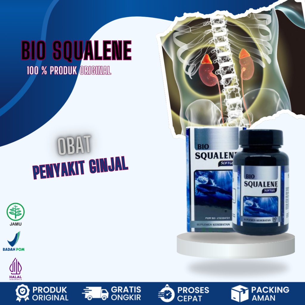 Bio Squalene - Obat Ginjal Kronis,Gagal Ginjal,Herbal Ginjal Kotor,Batu Ginjal, Bpom Halal Mui