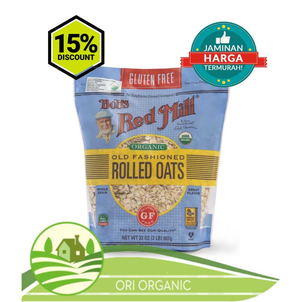 

QH Bob's Red Mill Gluten Free Organic Old Fashioned Rolled Oat 907 gr
