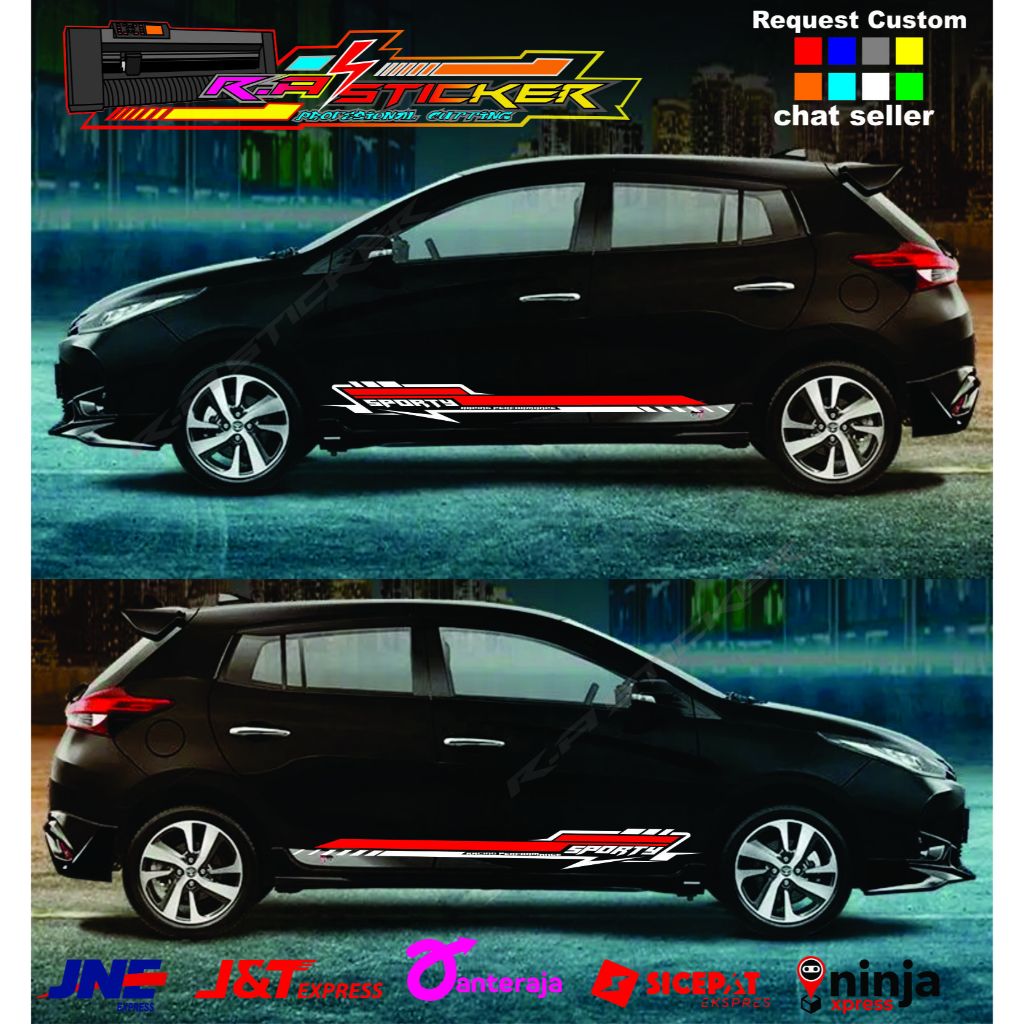 STIKER MOBIL YARIS AYLA BRIO DLL STIKER CUTTING  LIST BODY SAMPING MINIMALIS