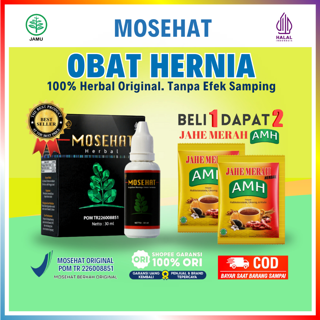 MOSEHAT Obat Hernia Herbal Ampuh Alami Original BPOM