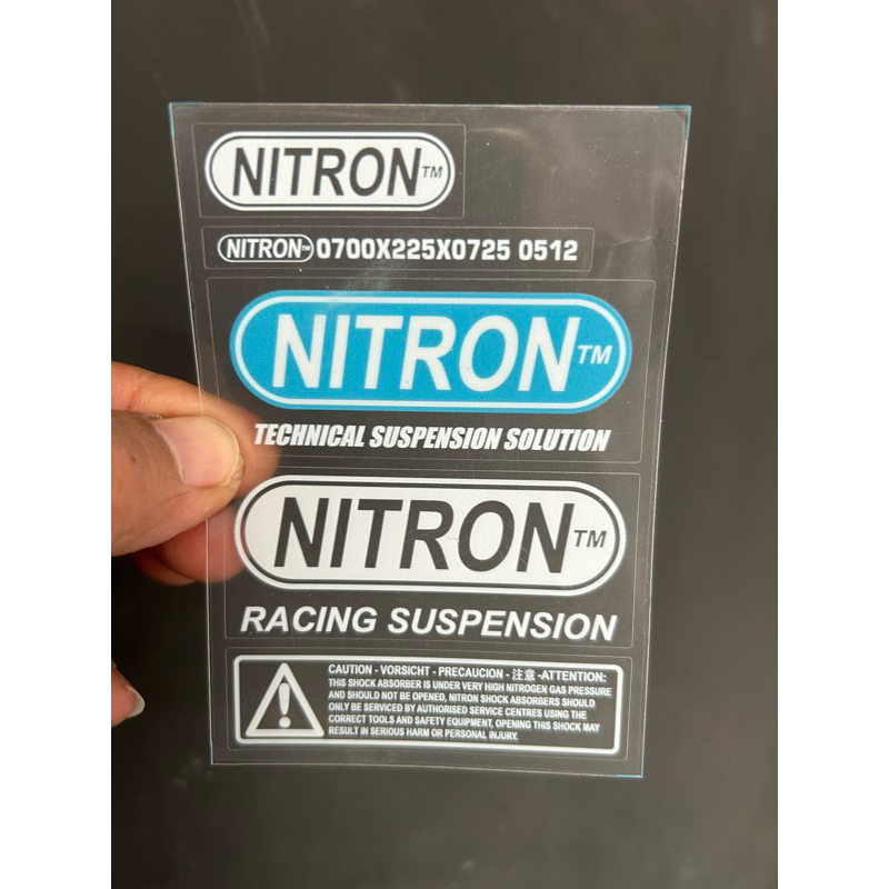 STIKER TABUNG SHOCK PER NITRON 1 SET