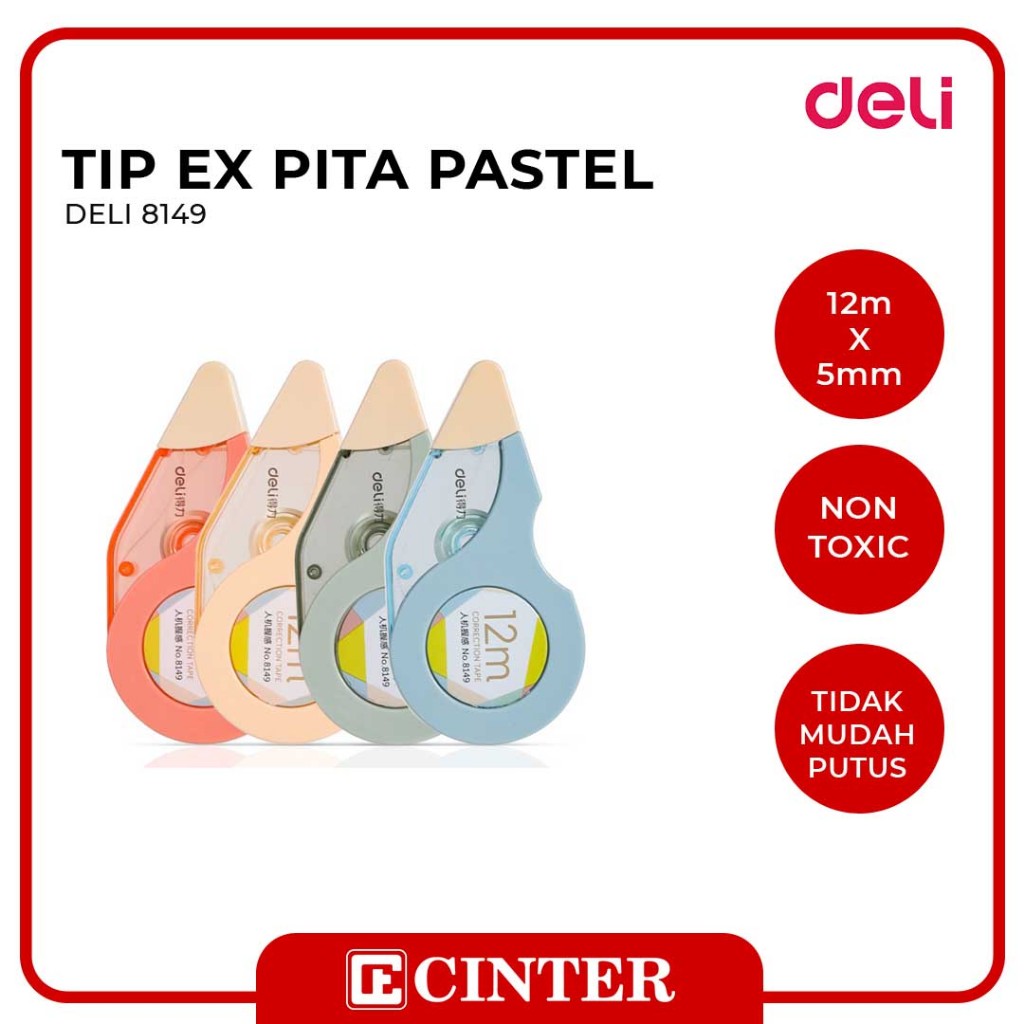 

DELI - TIP X / PITA KOREKSI / STIPO KERTAS / CORRECTION TAPE 8149 UKURAN 12MX5MM