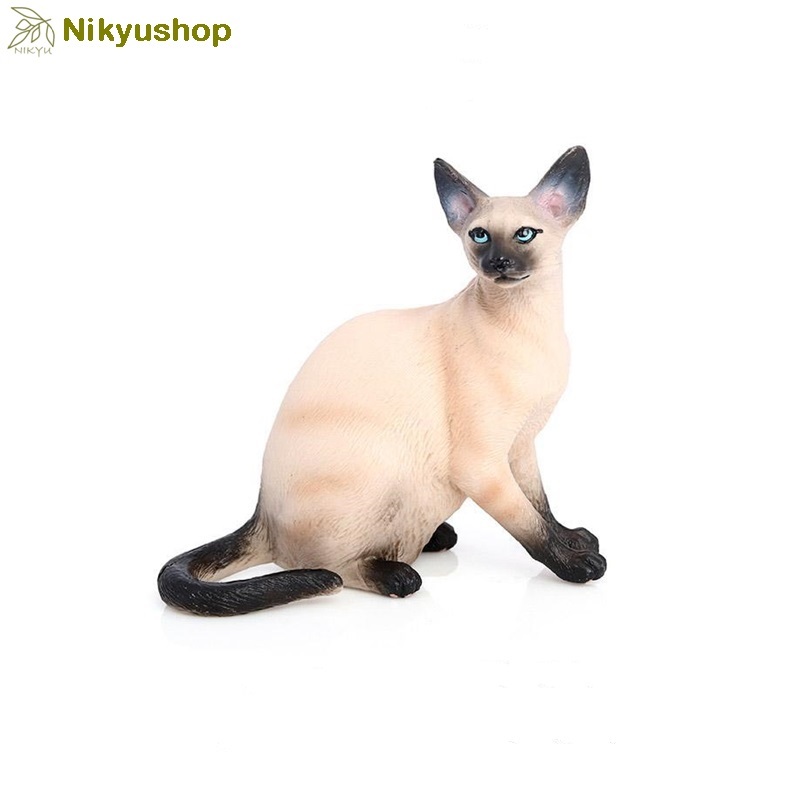 [Nikyushop] Mainan Edukasi Pajangan Hewan Animal Figure Miniatur Kucing Siamese Cat
