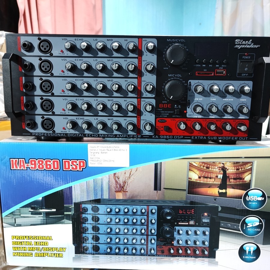 POWER AMPLIFIER BLACKSPIDER KA 9860 DSP BLUETOOTH / AMPLI BLACK SPIDER KA9860DSP ORIGINAL KA-9860DSP