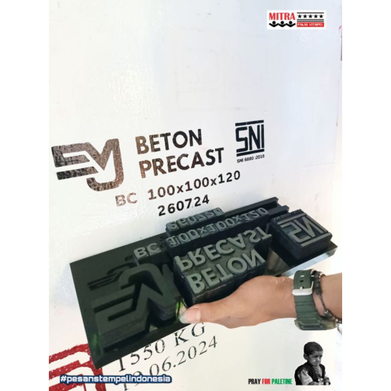 

stempel cap beton tinta beton precast culvert uditch logo beton tinta permanen