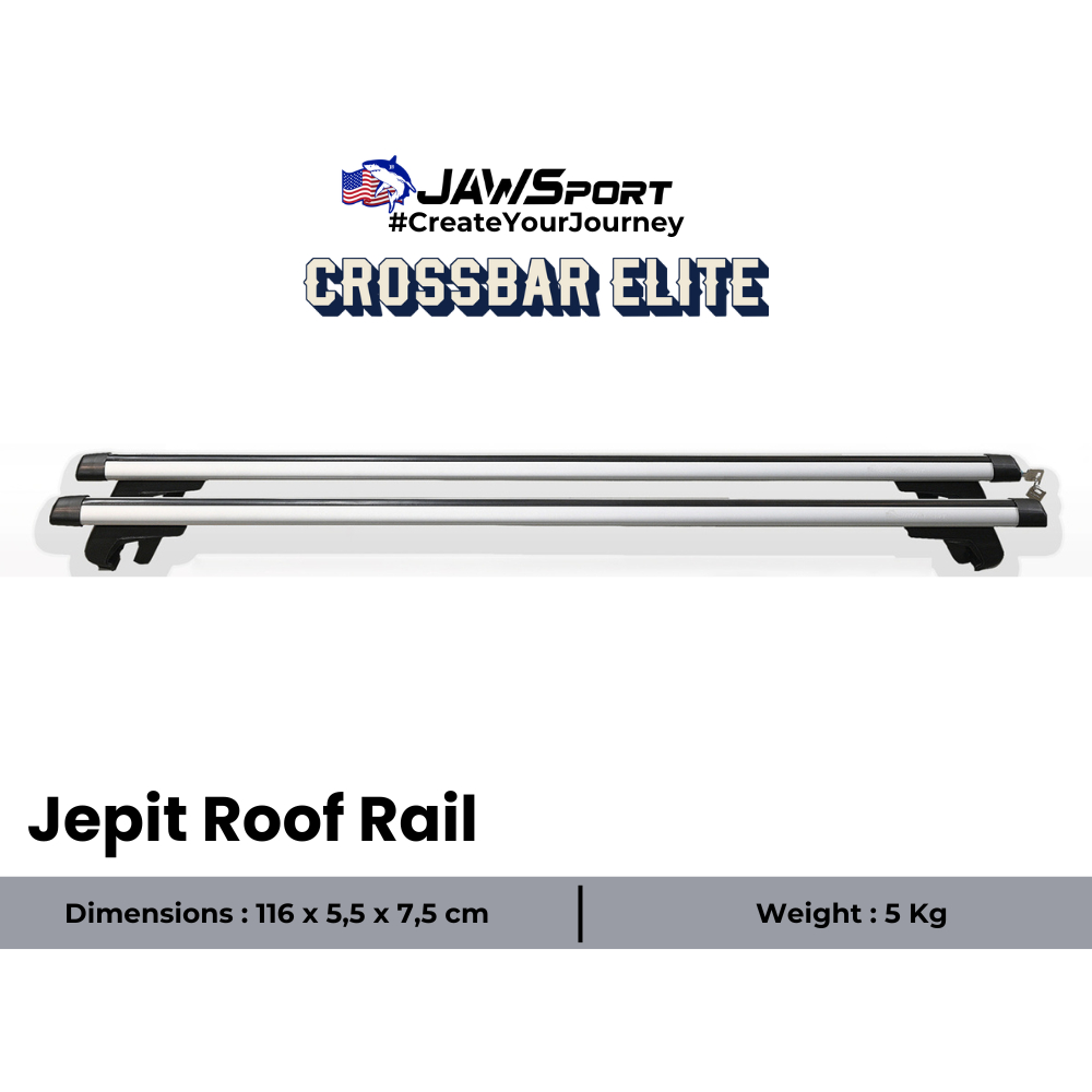 Paramount Auto Crossbar Cross Bar Jawsport Elite (Jepit Roof Rail) Crossbar Kaki rack mobil