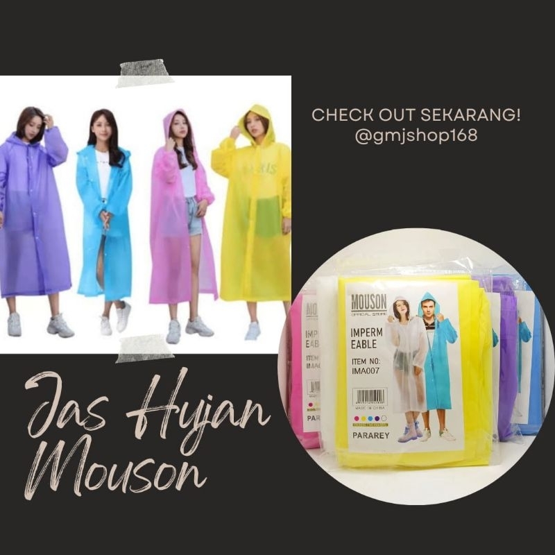 Jas Hujan Plastik Terusan Polos Mouson Ponco Mantrol Mantel