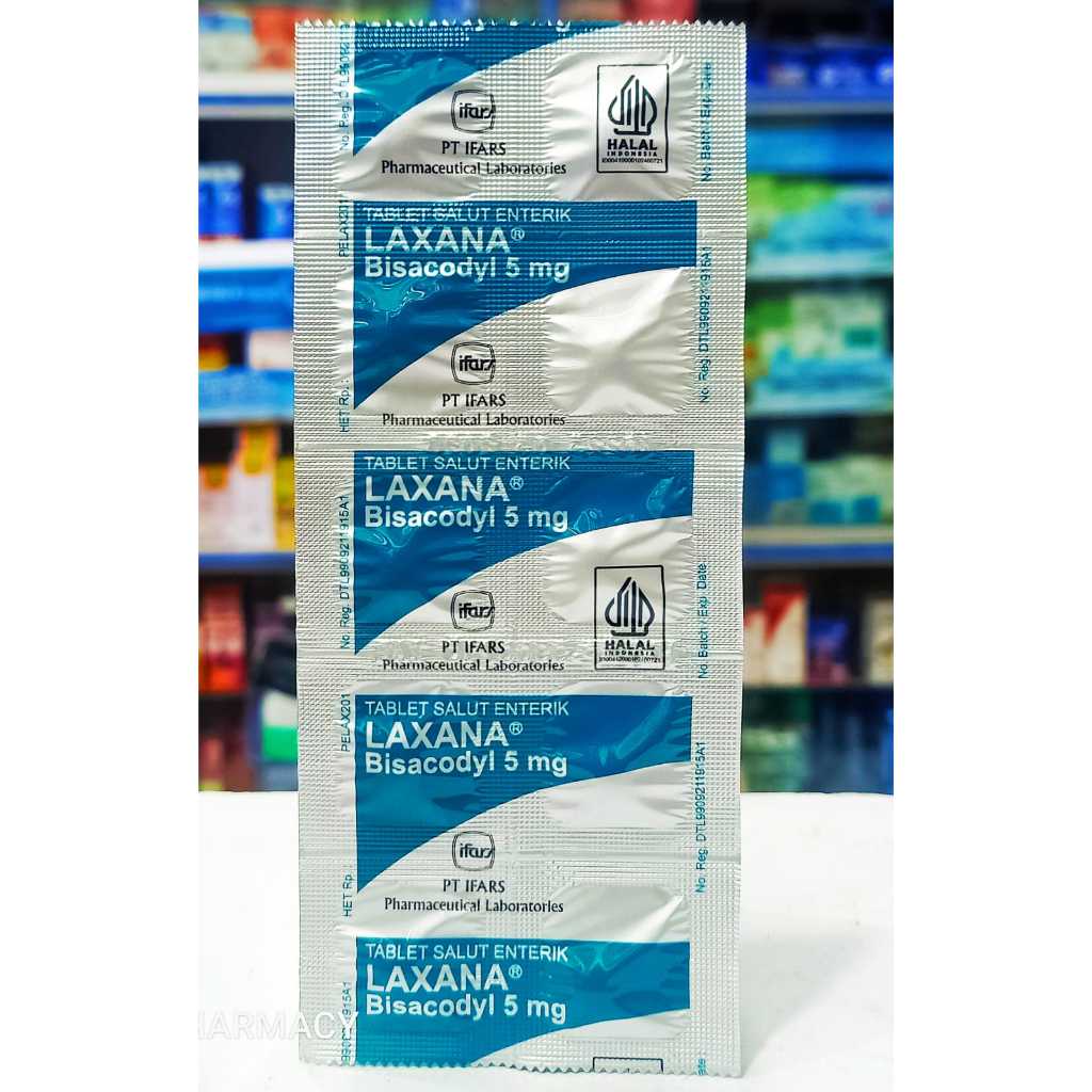 Laxana Bisacodyl 5MG 𝟏 𝐒𝐓𝐑𝐈𝐏 𝐈𝐒𝐈 𝟏𝟎 𝐓𝐀𝐁𝐋𝐄𝐓 - Mengatasi Sembelit/Melancarkan BAB