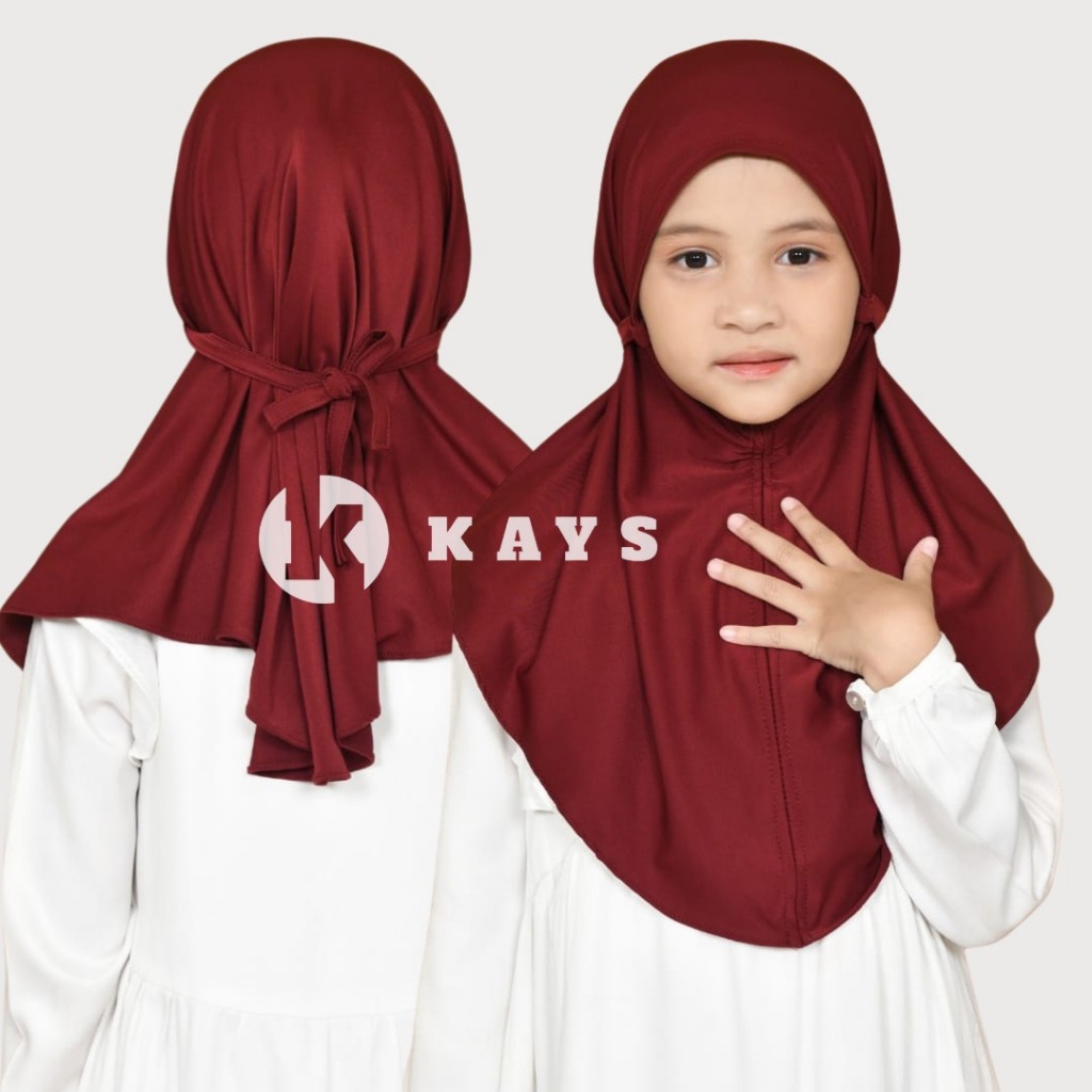 KAYS - Jilbab Bergo Anak Sekolah sd Perempuan 5 10 Tahun