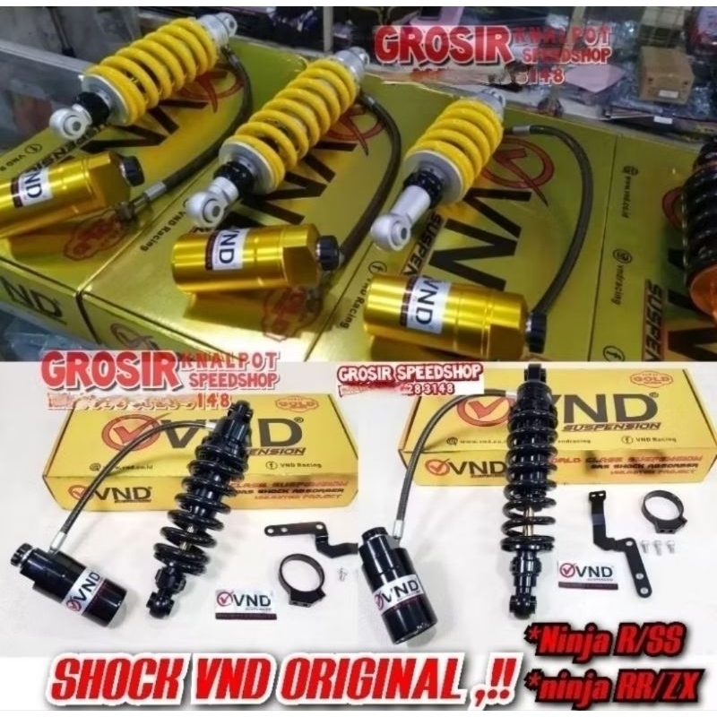 Monoshock Belakang Tabung Pisah VND ORIGINAL 2 Klik Fungsi PLUS Braket breket kawasaki Ninja RR R SS