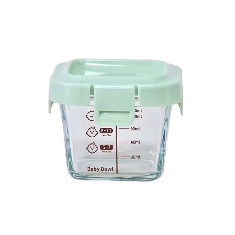 tempat mpasi kaca tahan panas 140 ml-kotak mpasi kaca-food storage mpasi wadah kaca