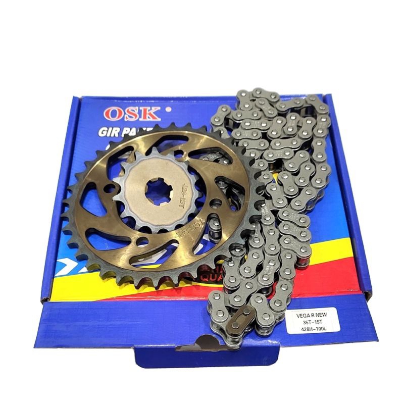 Paket Gear Set OSK Yamaha Vega R New (428-100L 35/14T)