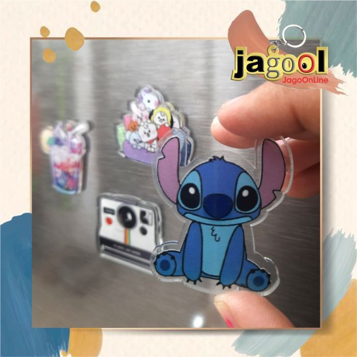 Tempelan Kulkas Akrilik UV Transparan Magnet Custom 5+1.5mm