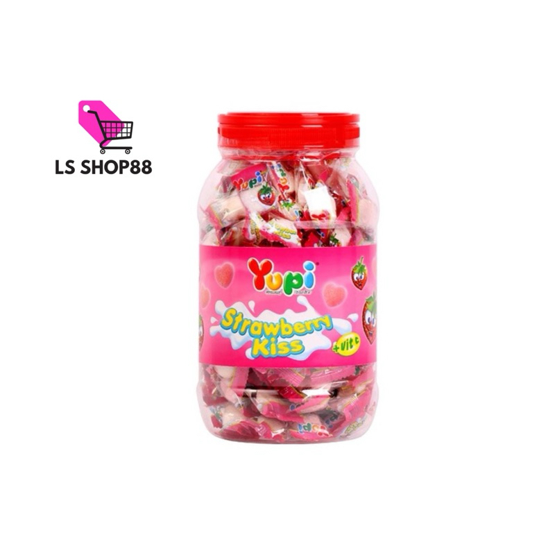 

Permen YUPI Strawberry Kiss Toples / Jar