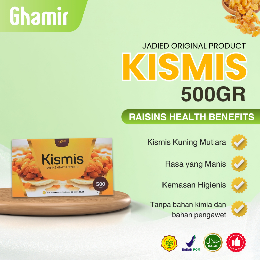 

Kismis Jadied 500gr - Kismis Kuning Mutiara