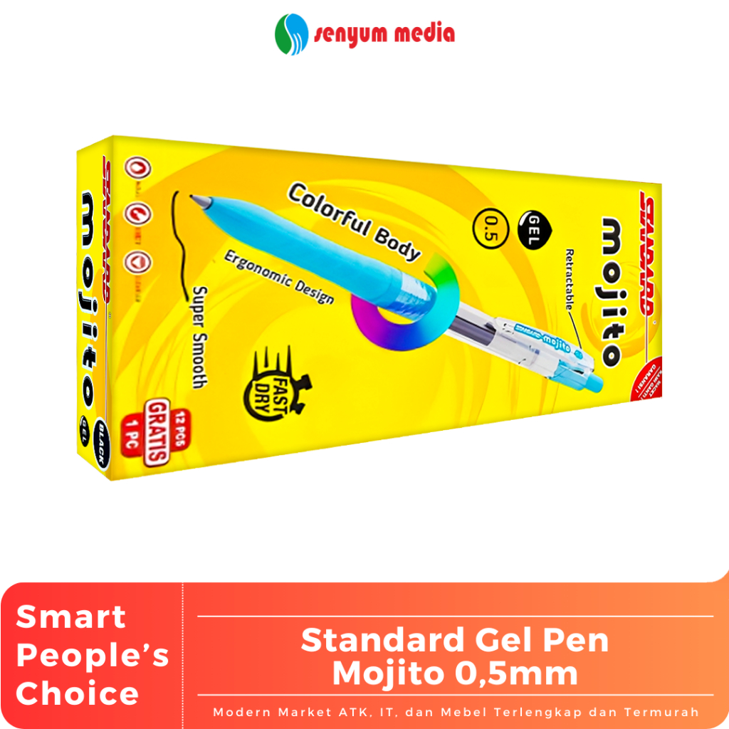 

Standard Gel Pen Mojito 0,5mm (1 Pack Isi 12 Pcs) (S:DZN)