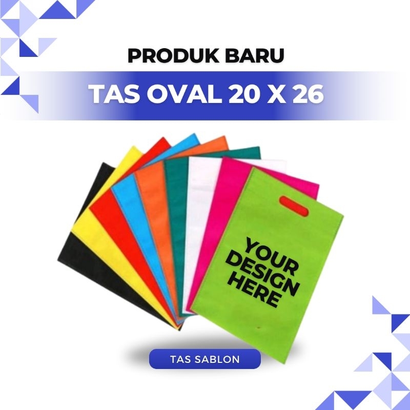 

Sablon Murah Tas oval 20 x 26 design sablon 1 sisi 1 warna