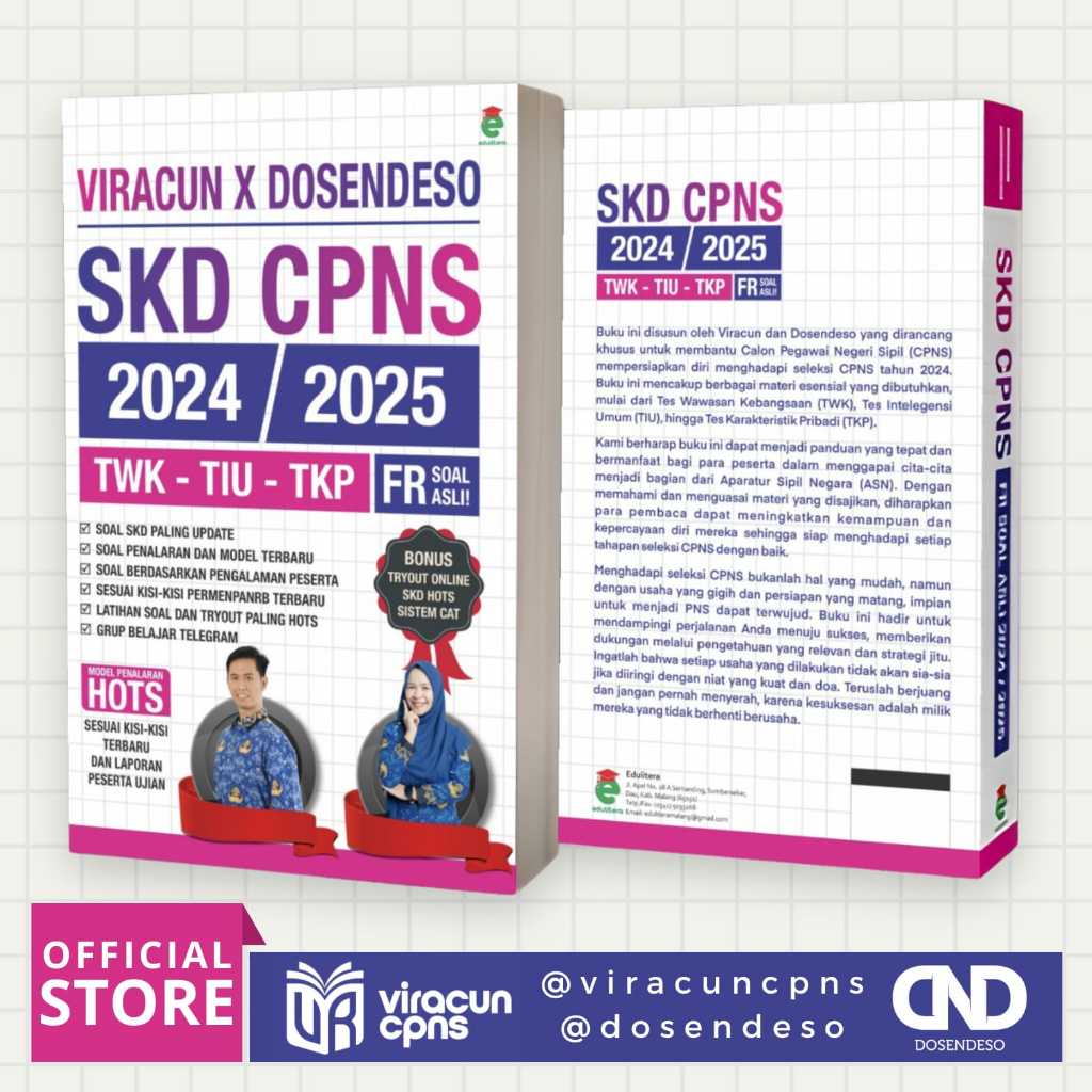 Buku SKD CPNS 2024/2025 ViracunXdosenDeso Latihan Soal TWK TIU TKP VIRACUN DOSENDESO 2024 2025