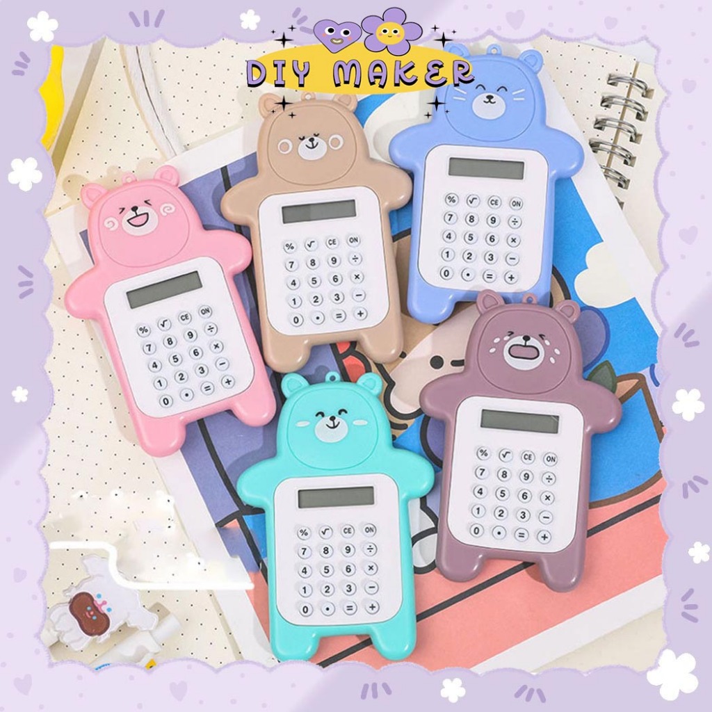 

DM Kalkulator Mini Lucu 8 Digit Mini Portable Mudah Disimpan Motif Beruang Kalkulator Lucu ATK AT33