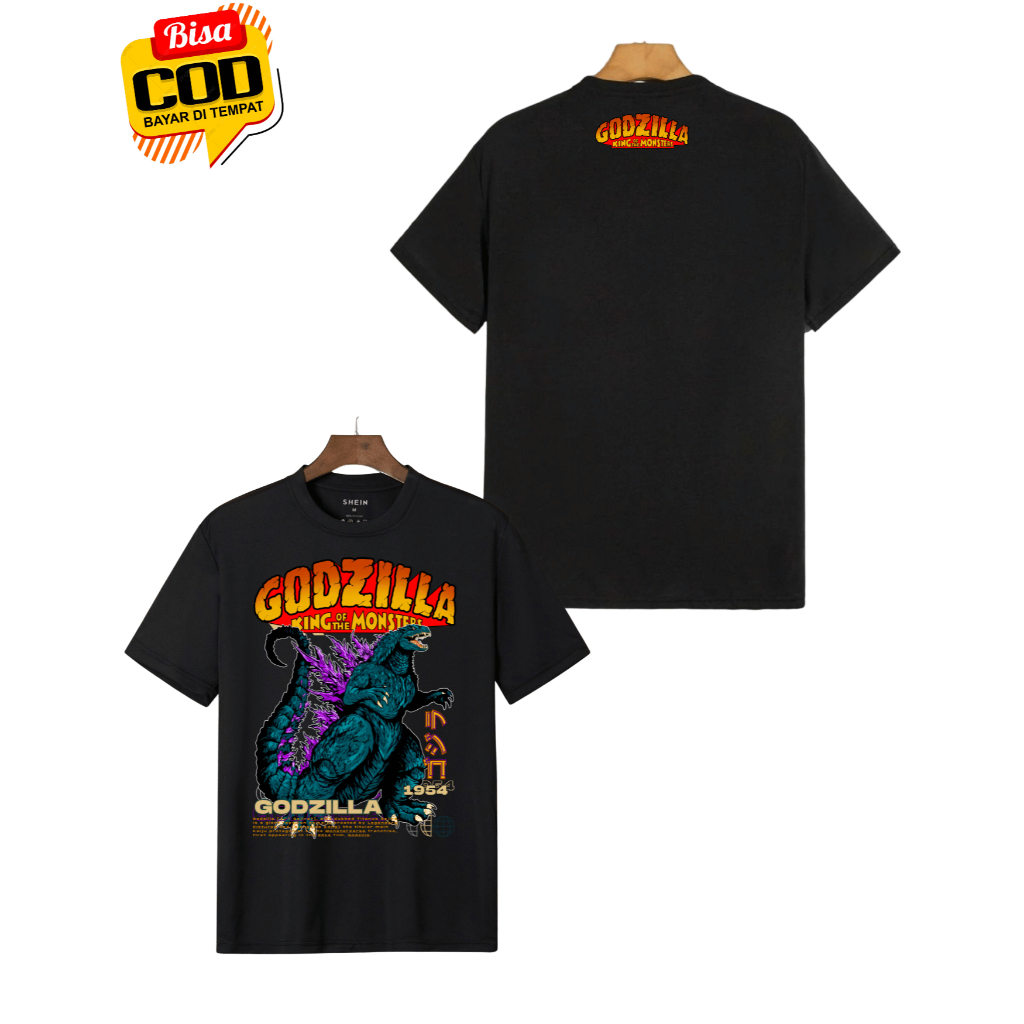 Baju Kaos Godzilla Dewasa Bisa Bayar Di Tempat - Atasan Dewasa Godzilla Unisex - Kaos Godzilla Unise