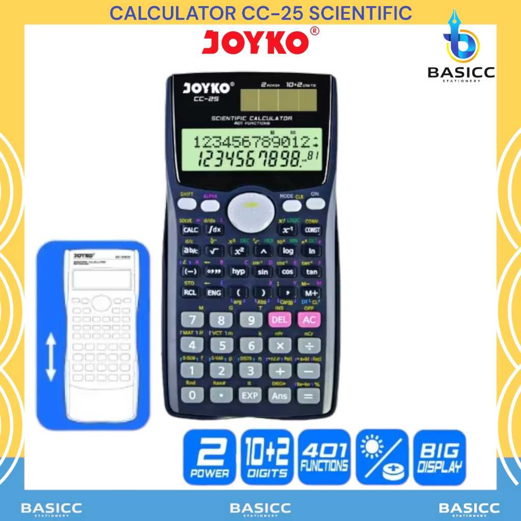 

Joyko Scientific Calculator CC-25 Kalkulator 401 Functions | @1Pcs