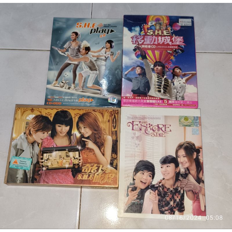 cd + dvd Mandarin SHE-Play / SHE-2006 Live at HK / SHE-6th Album / SHE-Encore