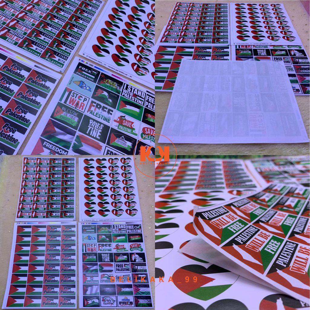 

(1 LEMBAR ISI 32 PCS) STICKER PIPI MOTIF PALESTINE / STIKER WAJAH MOTIF PALESTINA / STIKER PALESTIN