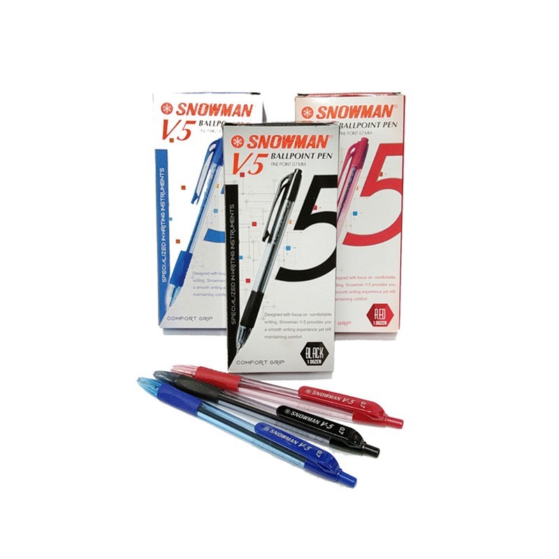 

PULPEN SNOWMAN V5 0,7 MERAH - BIRU - HITAM / BOLPEN SNOWMEN CETREK - PER PCS