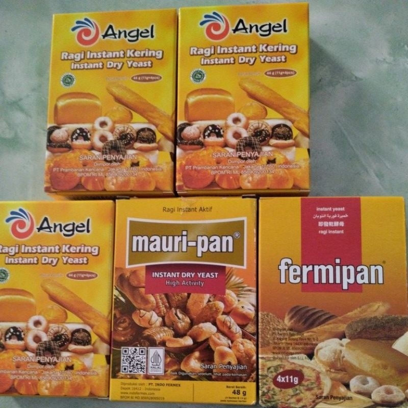 

Ragi instan instant yeast Fermipan Mauripan Angel sachet bahan baking kue