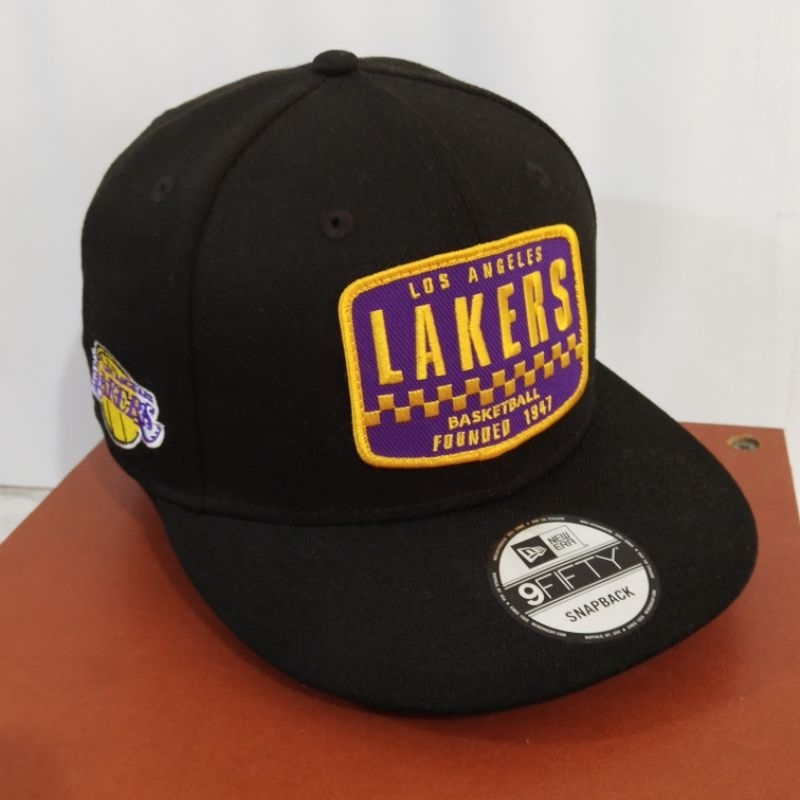 Topi New Era Original 100% 9Fifty NBA Rally Drive LA Lakers Snapback Black New