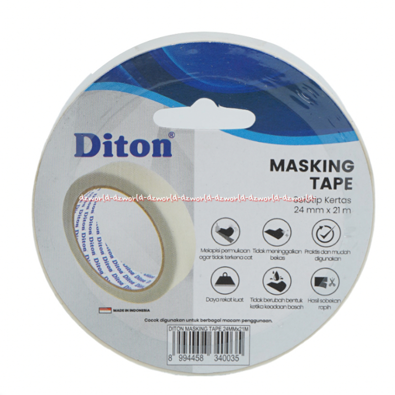 

Diton 21m Masking Tape Paper Selotip Kertas Isolasi Putih Lebar 24mm