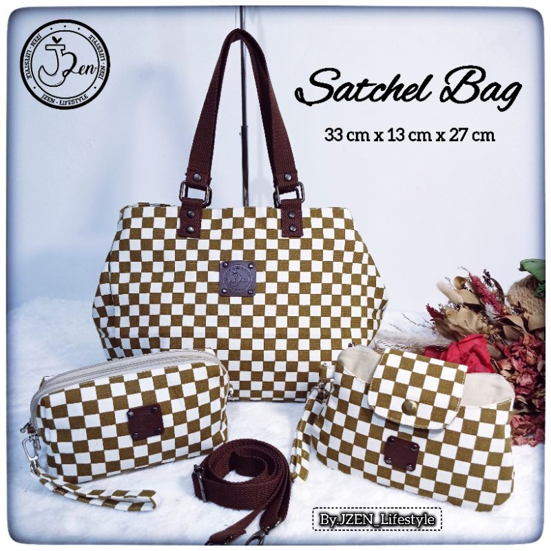 JZEN_Lifestyle - Sling Bag wanita/Satchel Bag/Satchel Bag Kotak (Pouch dijual terpisah)/Satchel Bag/
