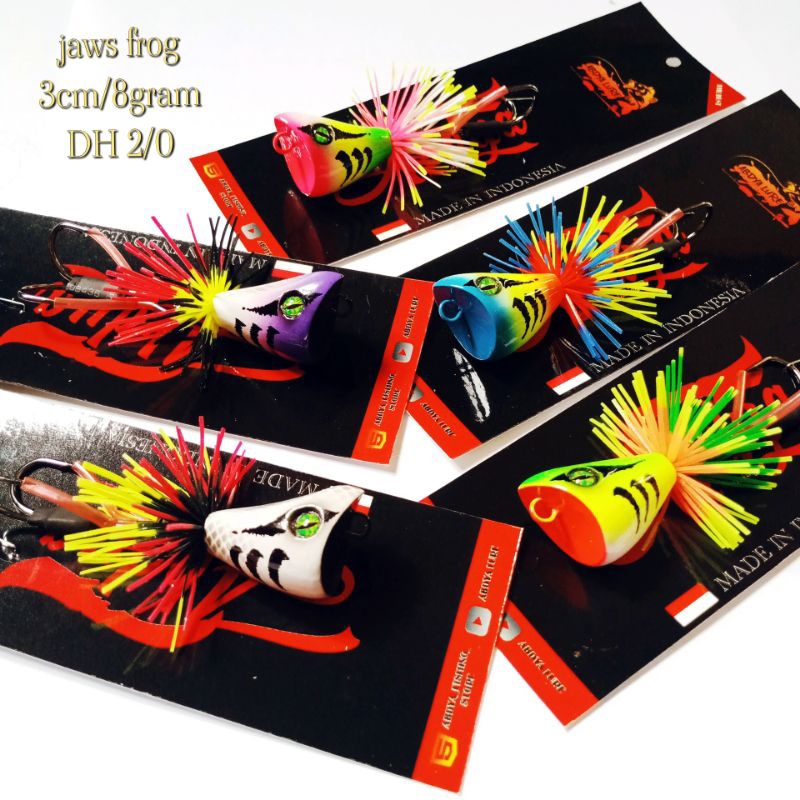 Jaws frog 3cm umpan casting gabus dan Toman top water,umpan casting jaws handmade,frog