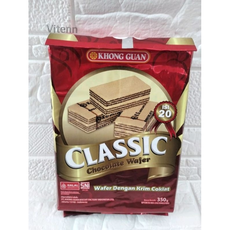 

biskuit wafer classic 350gr Khong guan 1pak isi 20